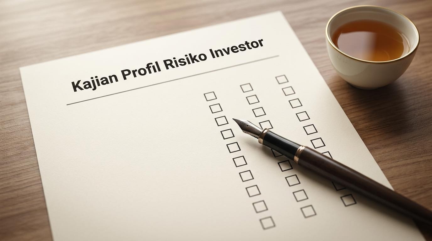 Formulir profil risiko investor dengan catatan tangan